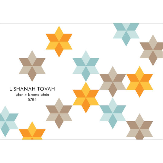 Abstract Star of David Jewish New Year Cards